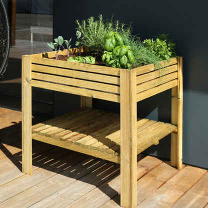Jardim urbano elevado de madeira Kub 80 cm 90 L