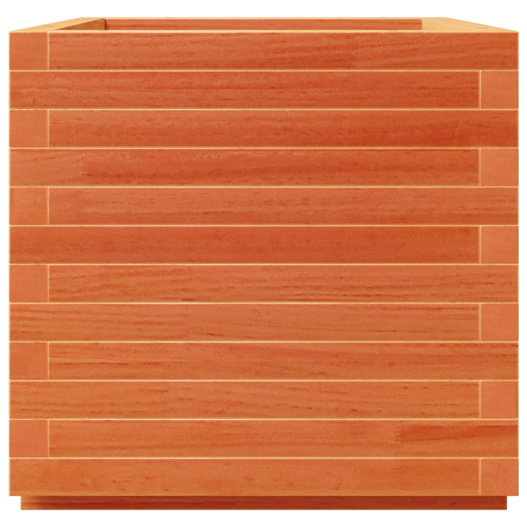 Jardinera Madera Maciza De Pino Marrón Cera 50x50x49,5 Cm_5