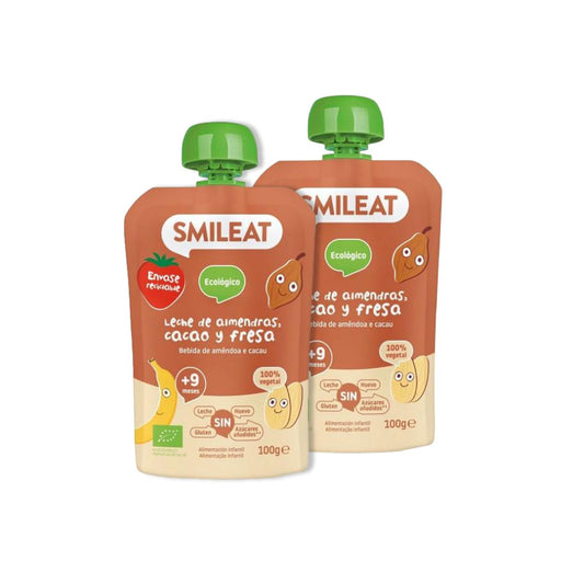 Pack de 2 saquetas Smileat ECO Amêndoa, Cacau e Morango, 100g