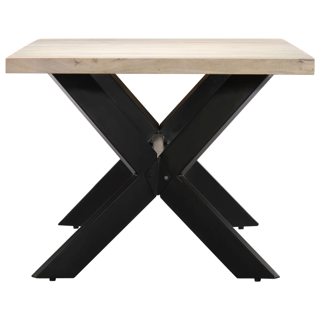 Mesa De Comedor Madera Maciza De Mango Blanqueada 140x70x75 Cm_1