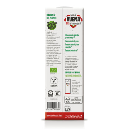 Bebida de Aveia Biológica rica em Ómega 3, Soria Natural, 1L