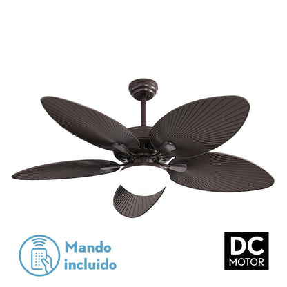 Ventilador Dc Borasco 24w Marron 5 Asp.6 Vel.132d 2950lm Remoto.memoria Y Temp.3000-4000-6000k_0