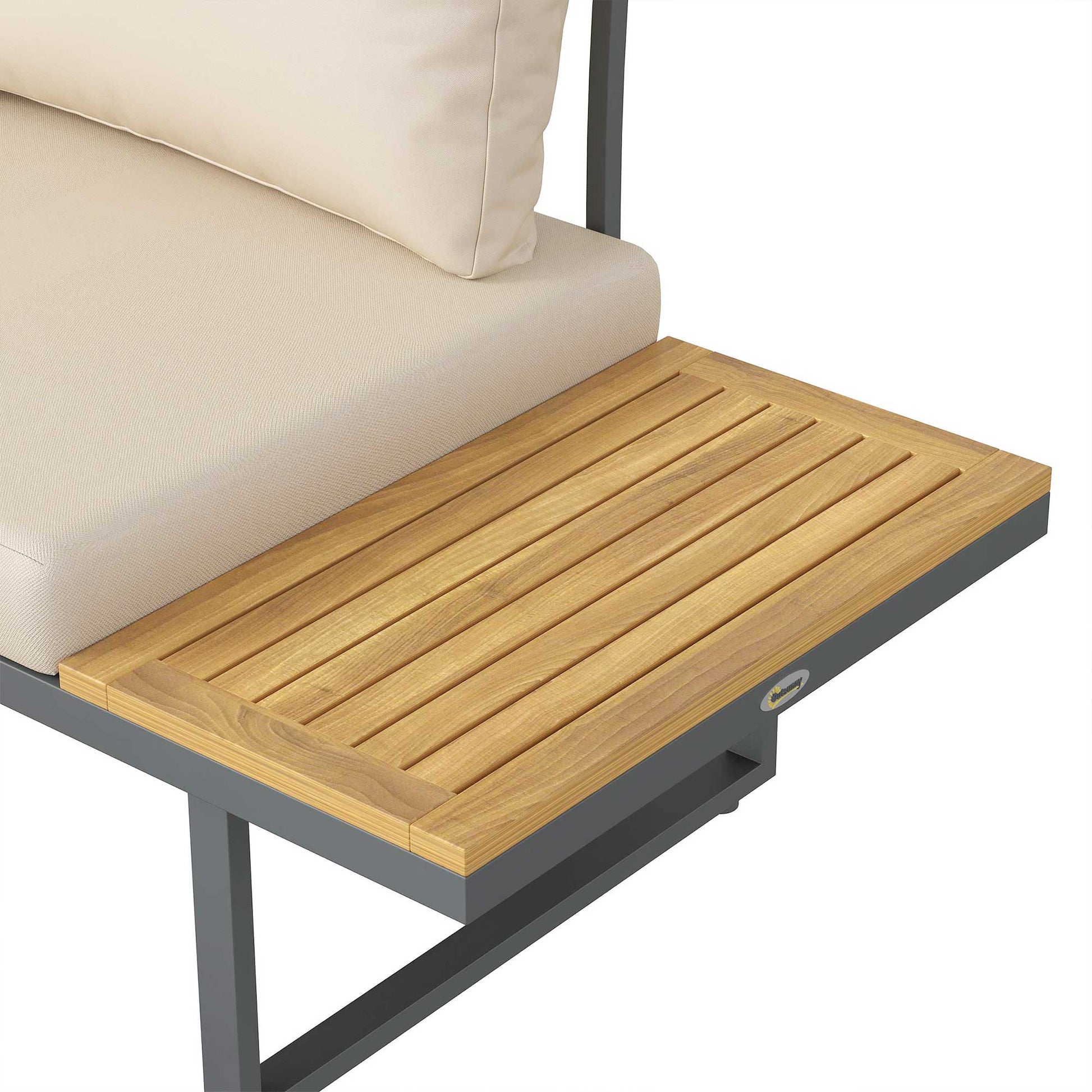 Outsunny Conjunto De Muebles Jardín Exterior Con 2 Sofás De 3 Plazas Gris_4