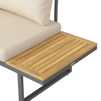 Outsunny Conjunto De Muebles Jardín Exterior Con 2 Sofás De 3 Plazas Gris_4