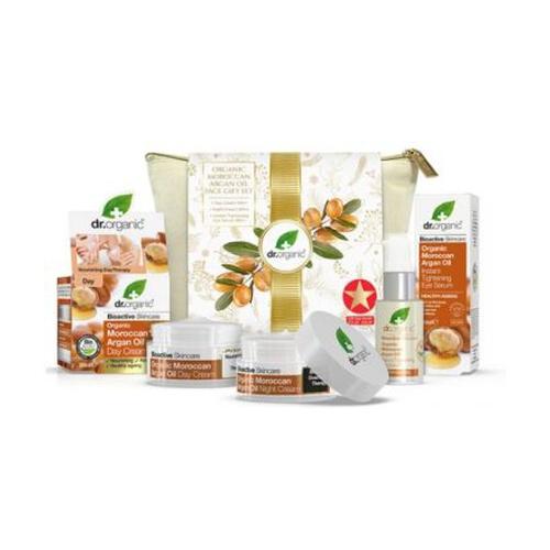Kit de oferta facial com óleo de argão Dr. Organic