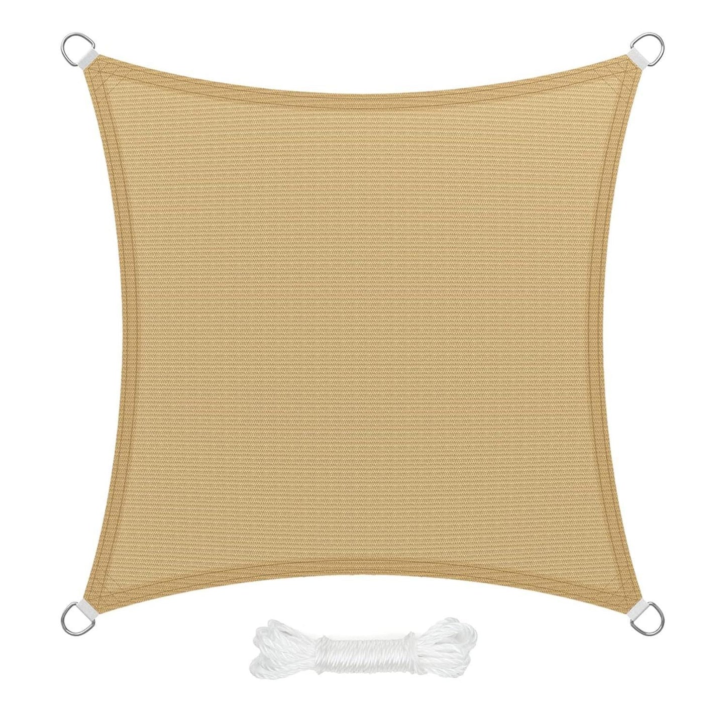 Toldo Vela Sombra Jardin Cuadrada 3,6x3,6 Metros Beige_0