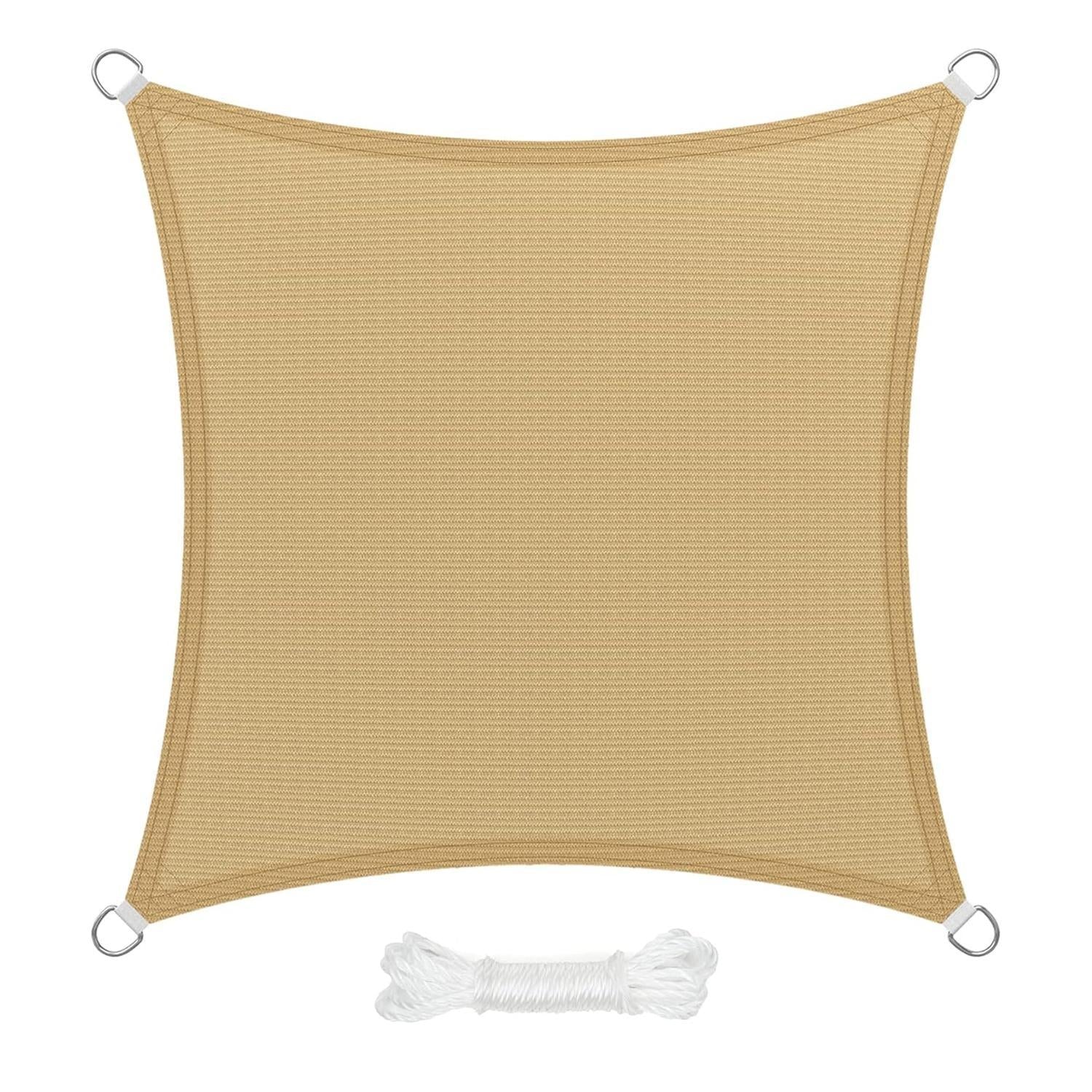 Toldo Vela Sombra Jardin Cuadrada 3,6x3,6 Metros Beige_0