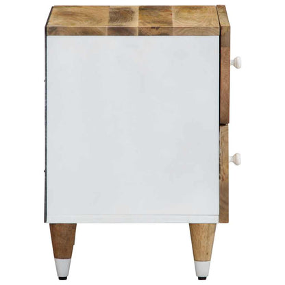 Mesita De Noche De Madera Maciza De Mango 40x33,5x46 Cm_2