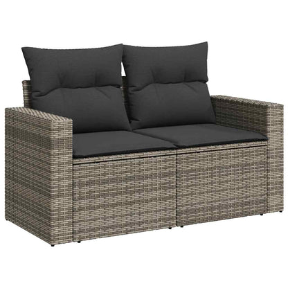 Set De Sofás De Jardín 7 Pzas Con Cojines Ratán Sintético Gris / Vetonek_2