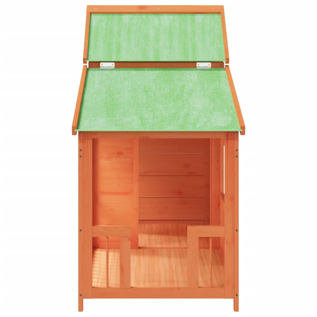 Caseta Para Perros Madera Maciza De Pino Marrón 143x60,5x109 Cm_3