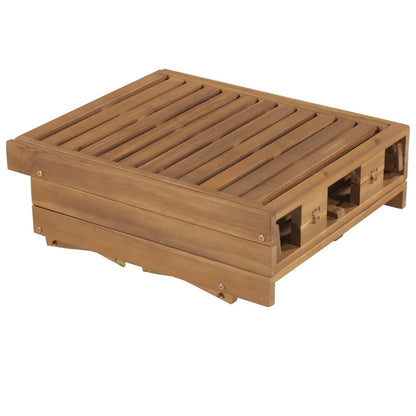 Tumbona Plegable Con Cojín Madera Maciza De Acacia_3