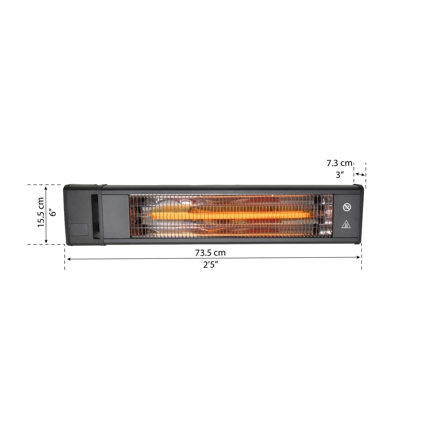 Aquecedor elétrico em fibra de carbono para pérgulas e gazebos 