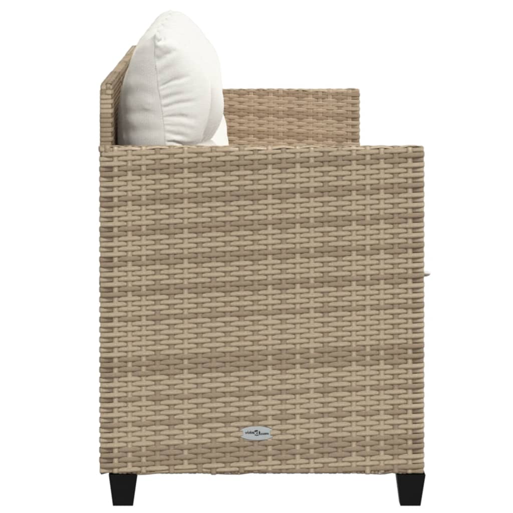 Tumbona Con Cojines Ratán Sintético Beige / Vetonek_2