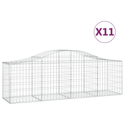 Cestas De Gaviones 11 Uds Forma De Arco Hierro 200x50x60/80 Cm_0