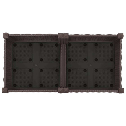 Macetero De Jardín Con Ruedas Marrón 80 X 40 X 29 Cm Pp_4