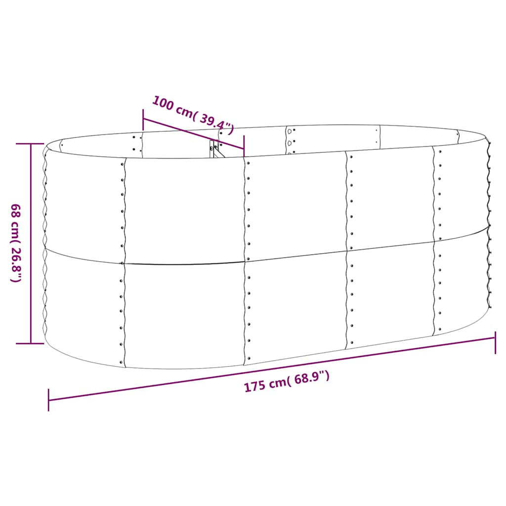 Jardinera Arriate Acero Galvanizado Antracita 175x100x68cm_5
