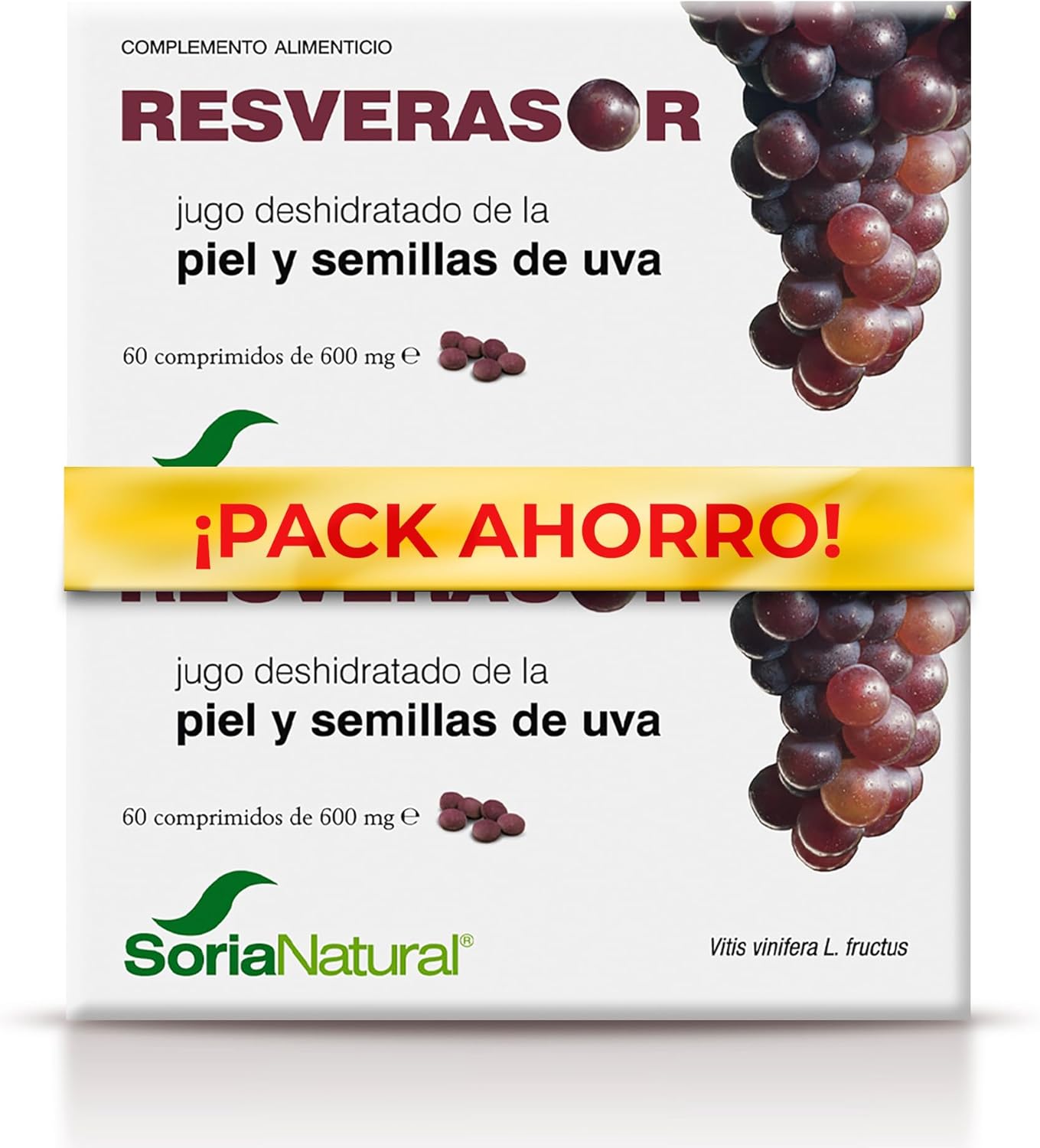 Embalagem 2x Resverasor Soria Natural 60 comprimidos