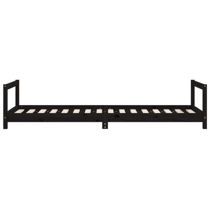Estructura De Cama Para Niños Madera De Pino Negro 90x200 Cm / Vetonek_3