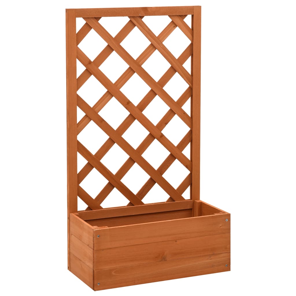 Jardinera Enrejada De Jardín Madera Abeto Naranja 50x25x90 Cm_1
