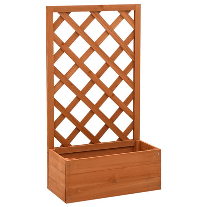 Jardinera Enrejada De Jardín Madera Abeto Naranja 50x25x90 Cm_1