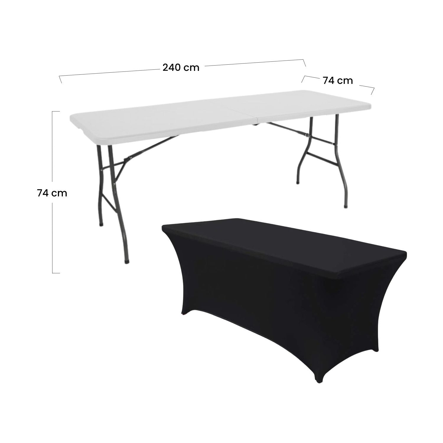 Mesa Plegable 240cm Blanca + Funda Catering 7house_3
