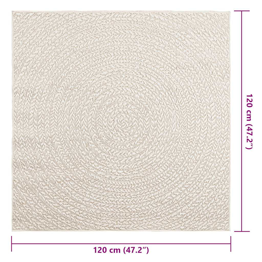 Vidaxl Alfombra Zizur Apariencia Yute Interior Exterior Crema_2