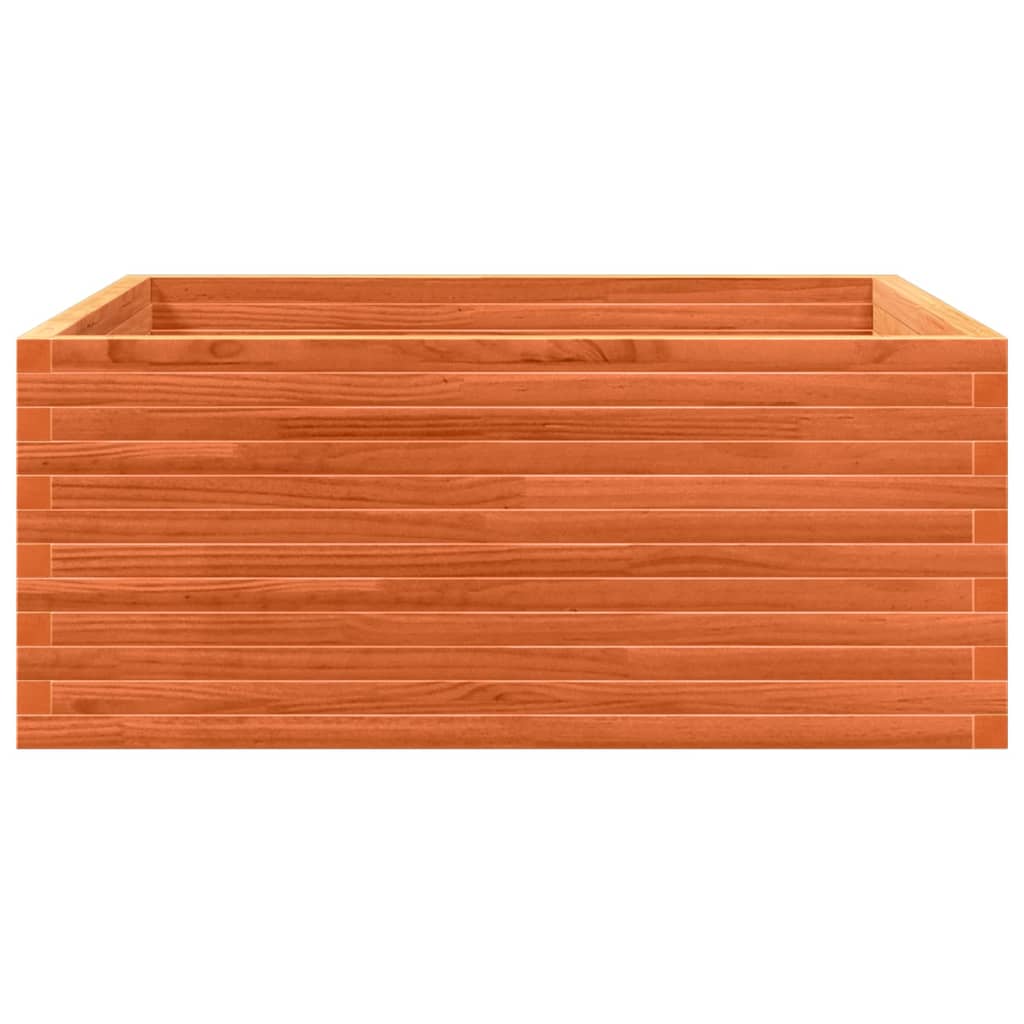 Jardinera De Madera Maciza De Pino Marrón Cera 110x110x46 Cm_4