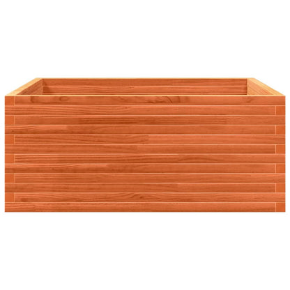 Jardinera De Madera Maciza De Pino Marrón Cera 110x110x46 Cm_4