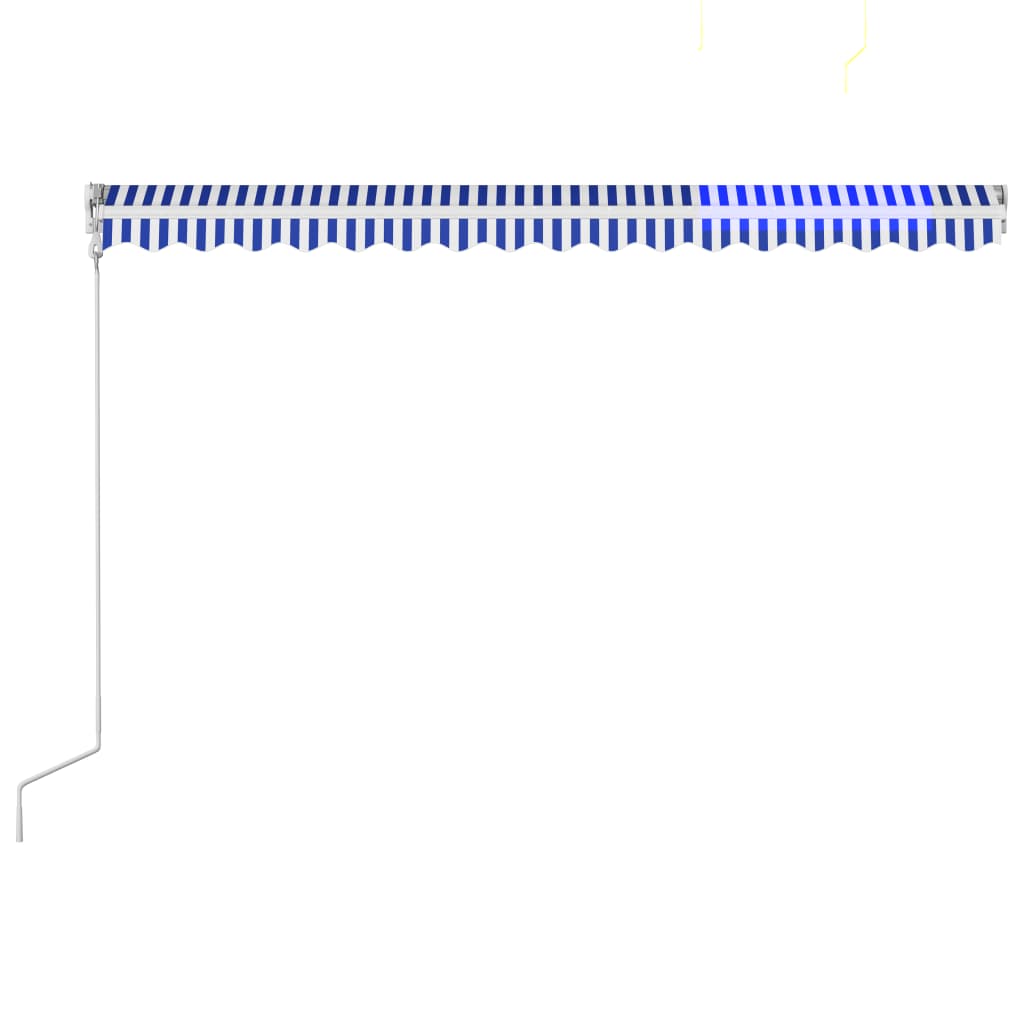 Vidaxl Toldo Automático Retráctil Azul Y Blanco 450x300 Cm_4