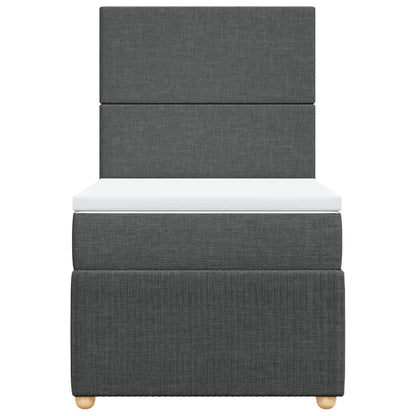 Cama Box Spring Con Colchón Tela Gris Oscuro 90x190 Cm / Vetonek_5