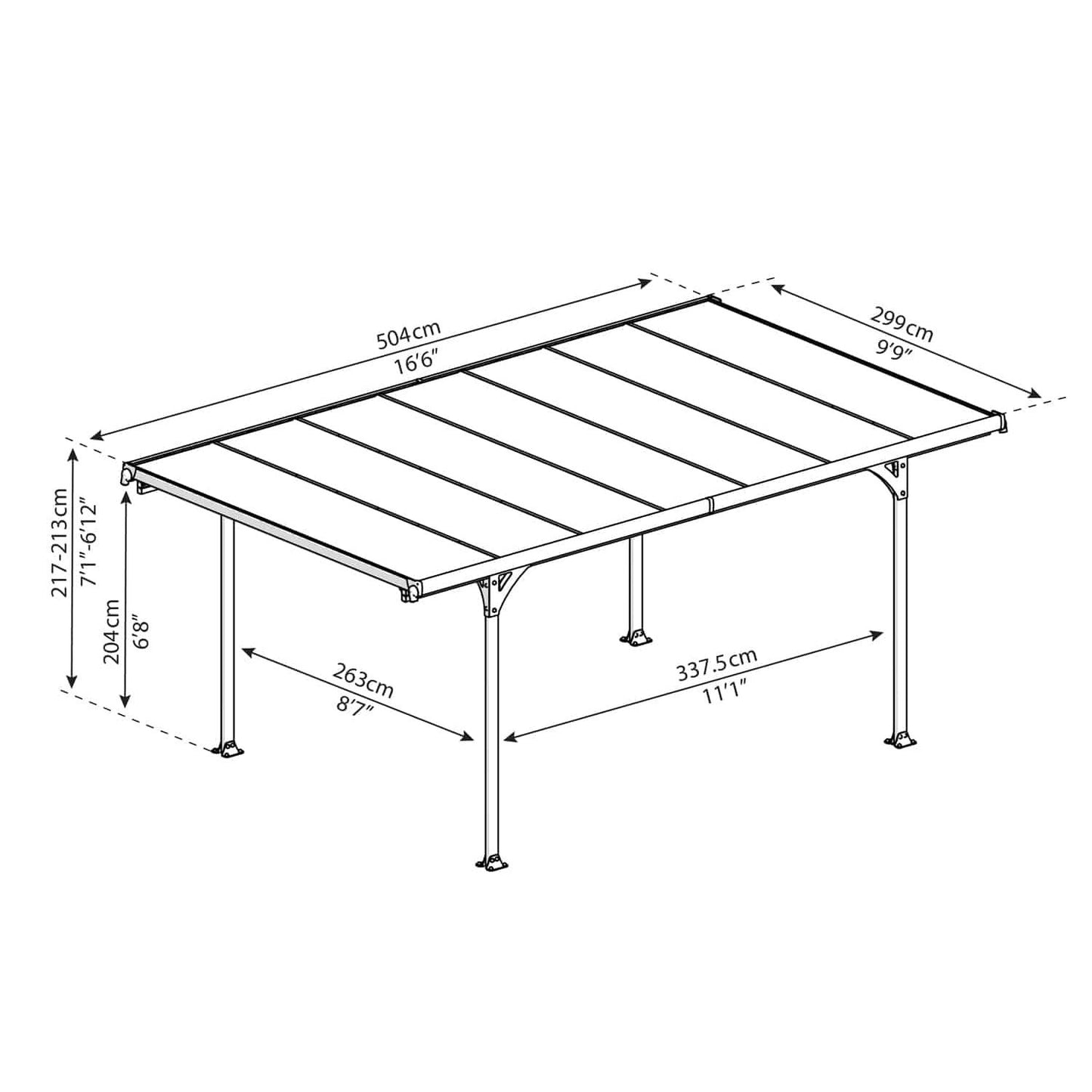 Carport Verona alumínio 504x299 cm Canopia da Palram