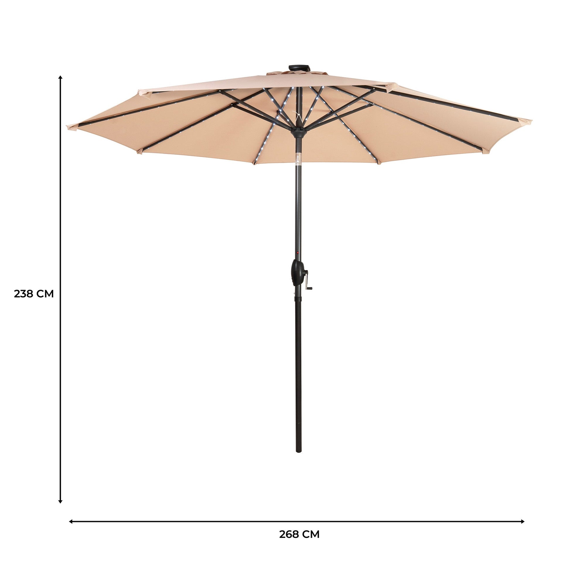 Parasol Led Inclinable De 2,7 M – Beige_4