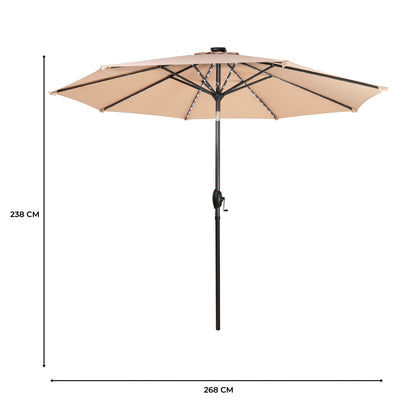 Parasol Led Inclinable De 2,7 M – Beige_4