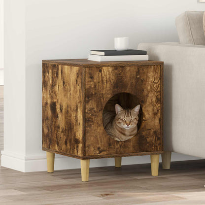 Casa Para Gatos Roble Ahumado 42,5 X 40 X 53 Cm_1