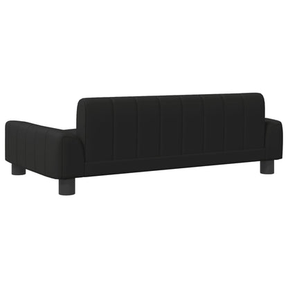 Cama Para Perros De Cuero Sintético Negra 90x53x30 Cm / Vetonek_1