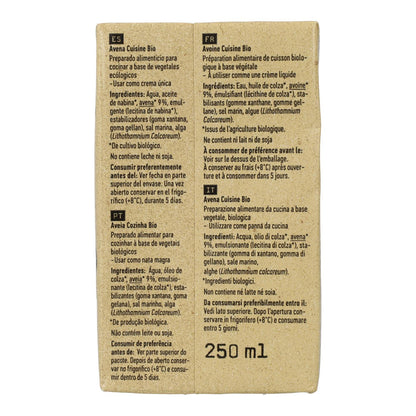 Creme de Aveia Light Cuisine Oatly Bio, 250ml