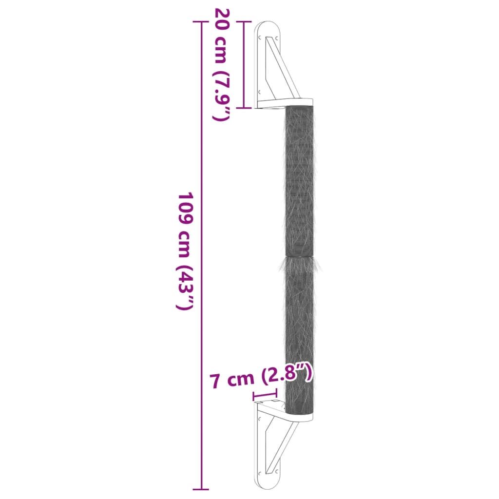 Vidaxl Poste Rascador De Pared Para Gatos Sisal 109 Cm_2