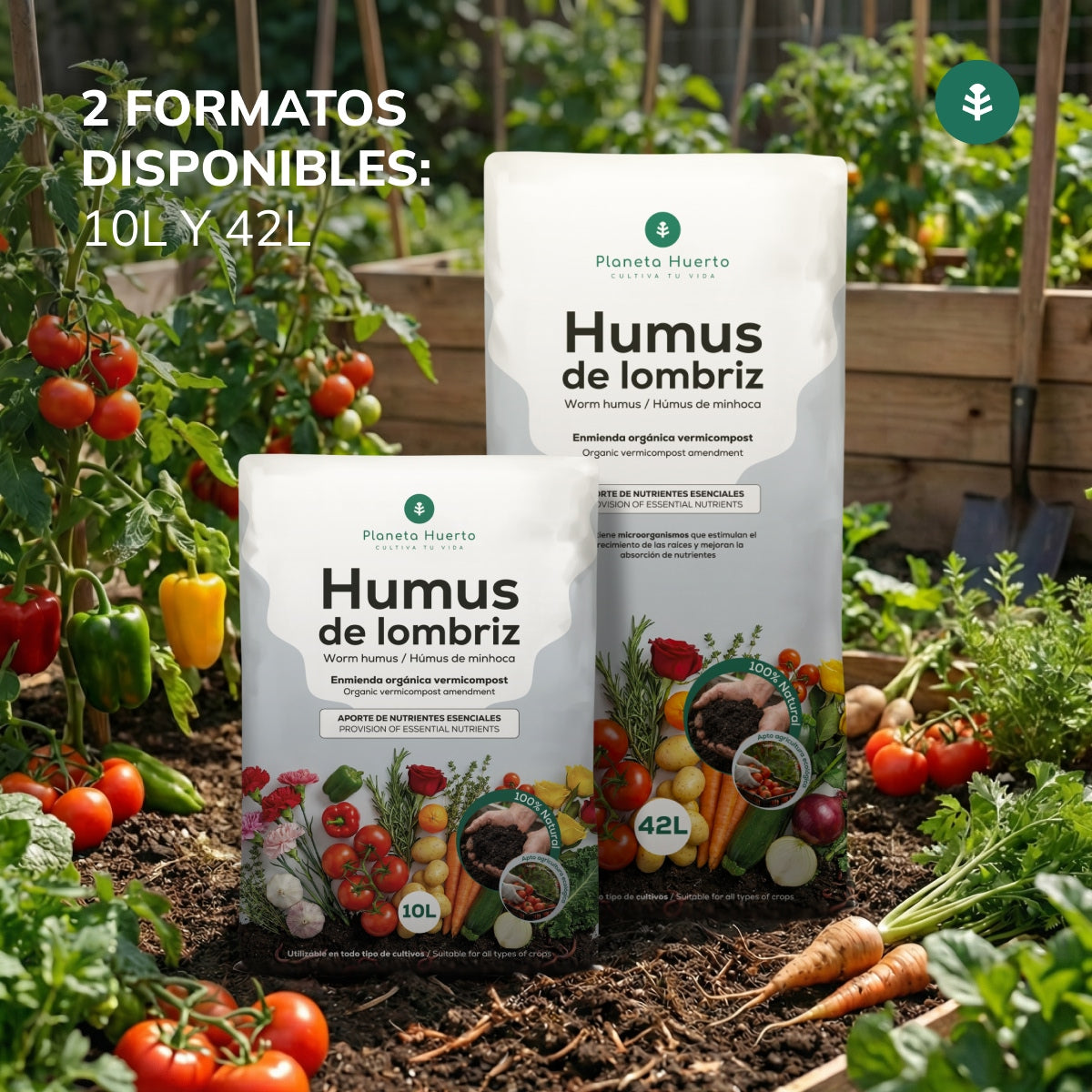 Pack 3x Humus de Lombriz 100% Natural Planeta Huerto 10 L