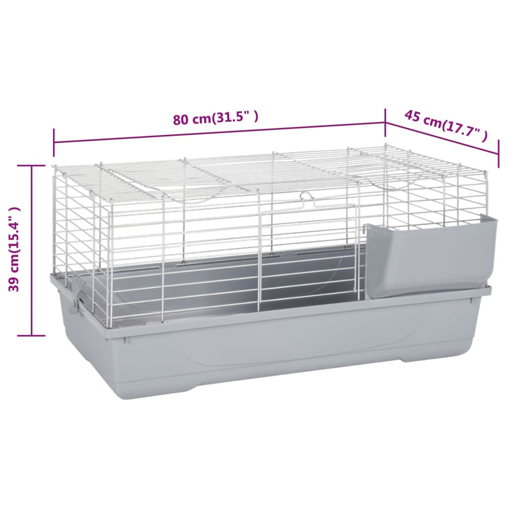 Vidaxl Jaula De Animales Pequeños Polipropileno Metal Gris 80x45x39 Cm_2