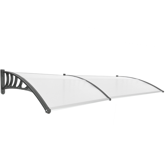Tejadillo De Protección 240x90cm Marquesina Para Puertas Y Ventanas Negro_0