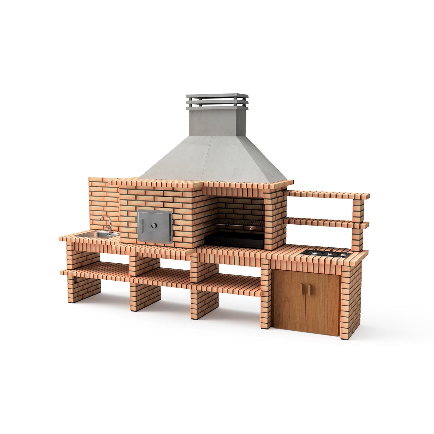 Cozinha exterior - Churrasqueira + Forno Movelar Luxor Royal Gourmet