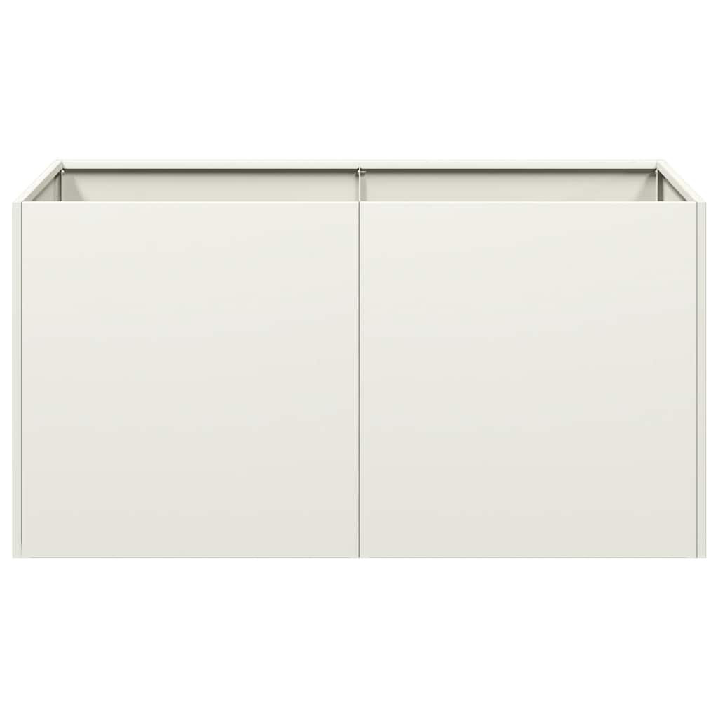 Jardinera De Acero Laminado En Frío Blanco 80x40x40 Cm_3