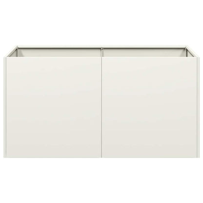 Jardinera De Acero Laminado En Frío Blanco 80x40x40 Cm_3