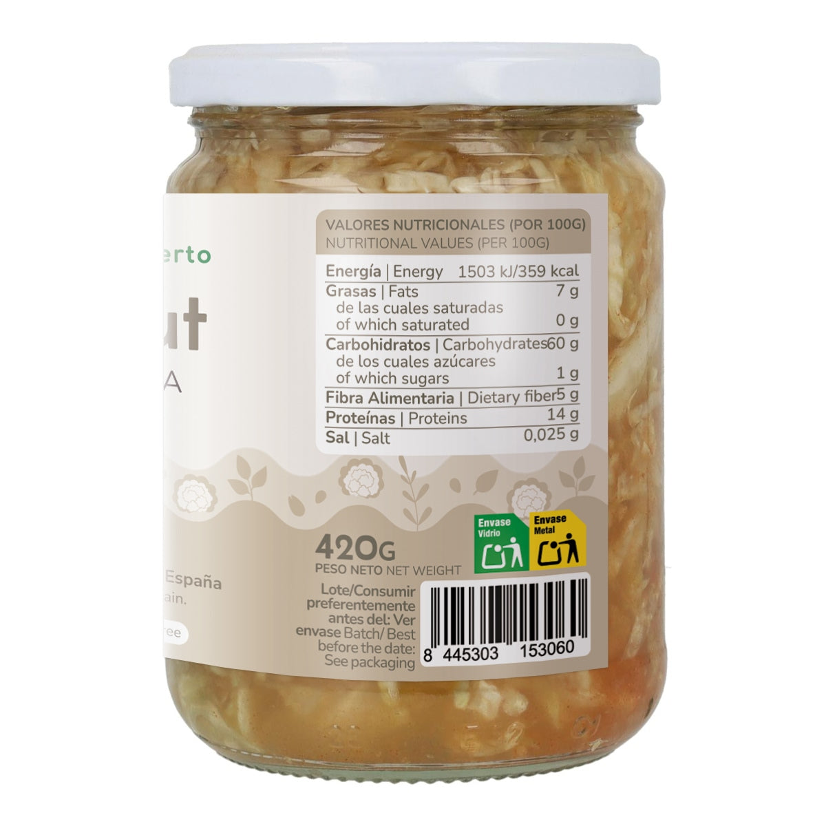 Chucrute de couve branca ECO Planeta Huerto 420 g