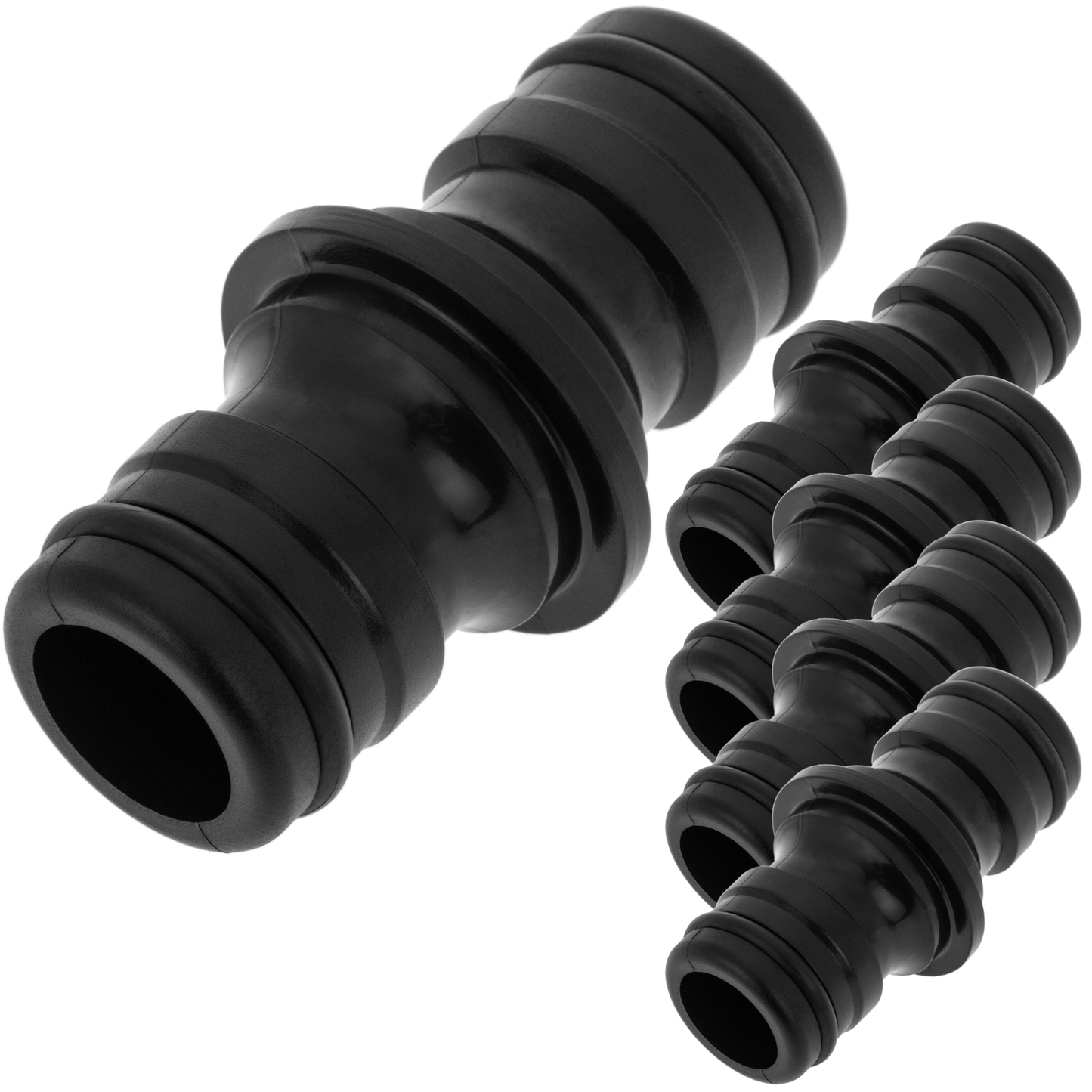 Pack De 5 Unidades Conector De Prolongación Y Unión Rápida Macho Color Negro De 1 Pulgada 25 Mm_0