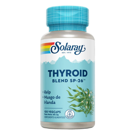 Mistura para tiroide Kelp 500 mg Solaray, 100 cápsulas