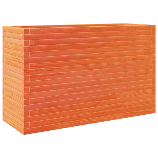 Jardinera Madera Maciza De Pino Marrón Cera 110x40x68,5 Cm_0