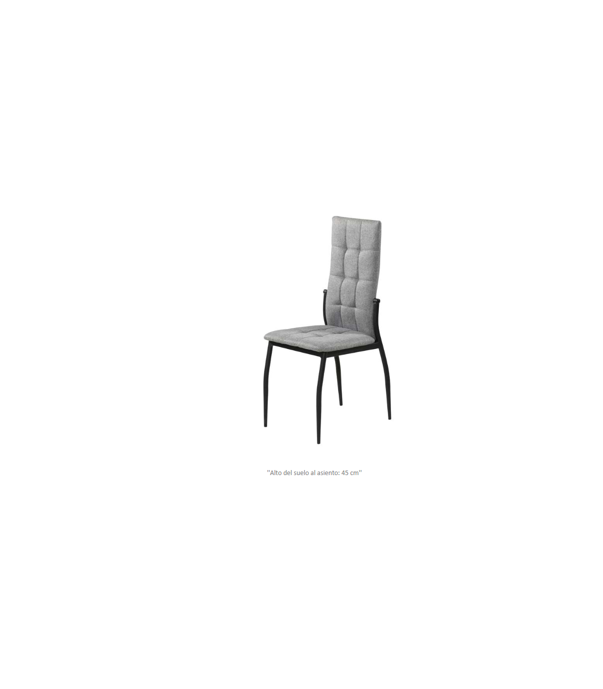 Silla Coral C-48-6 Tapizada En Textil Color Gris Claro, 98cm(alto) 40cm(ancho) 50cm(largo)_0
