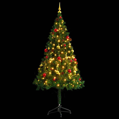 Vidaxl Árbol De Navidad Preiluminado Con Luces Y Bolas Verde 180 Cm_4
