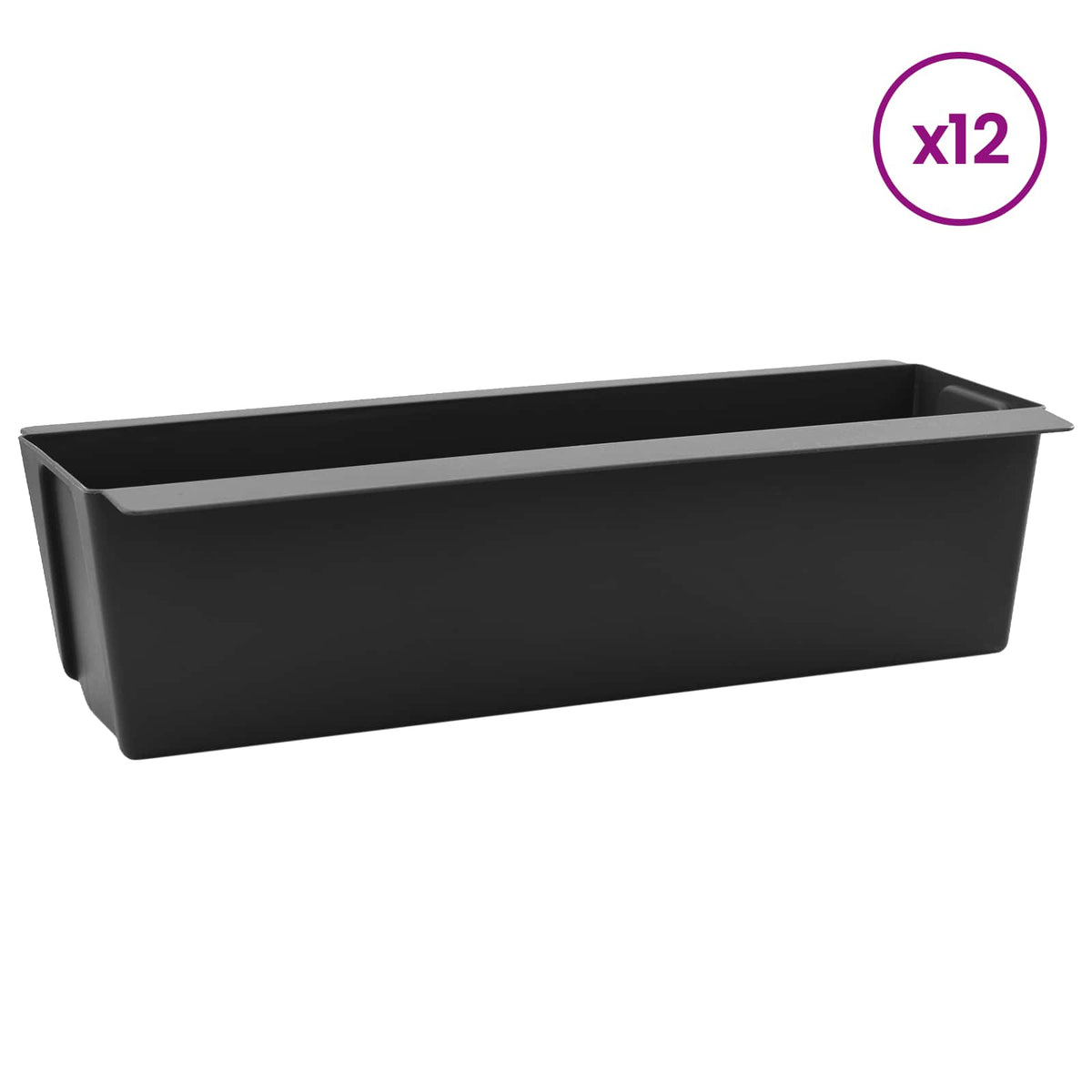 Cajas De Flores Para Palets Euro 12 Uds. Negro Polipropileno_2